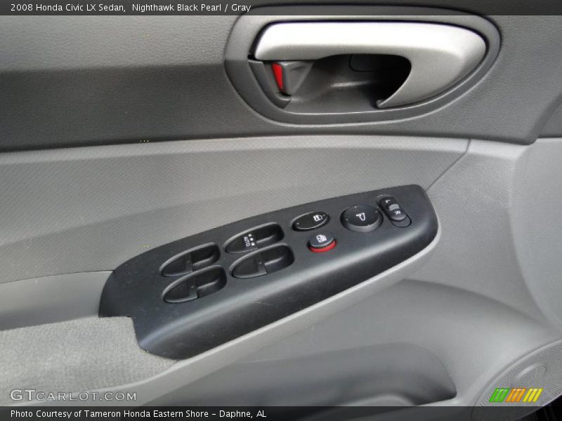 Nighthawk Black Pearl / Gray 2008 Honda Civic LX Sedan