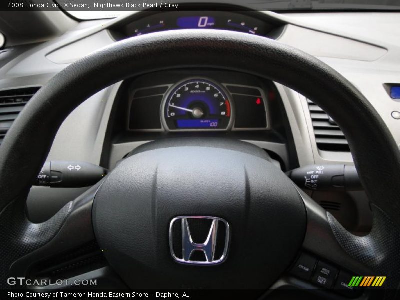 Nighthawk Black Pearl / Gray 2008 Honda Civic LX Sedan