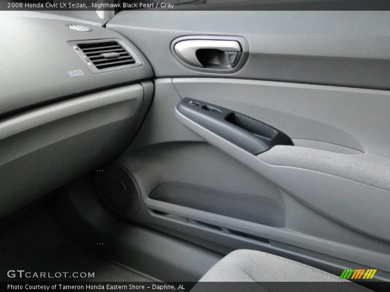 Nighthawk Black Pearl / Gray 2008 Honda Civic LX Sedan