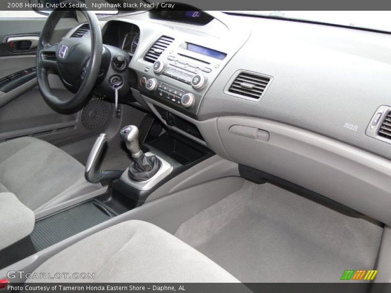Nighthawk Black Pearl / Gray 2008 Honda Civic LX Sedan