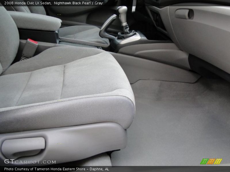 Nighthawk Black Pearl / Gray 2008 Honda Civic LX Sedan