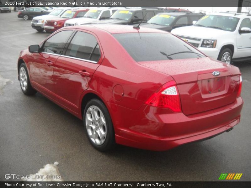 Sangria Red Metallic / Medium Light Stone 2010 Ford Fusion SE