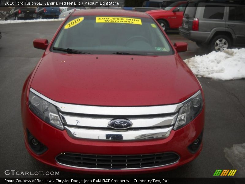 Sangria Red Metallic / Medium Light Stone 2010 Ford Fusion SE