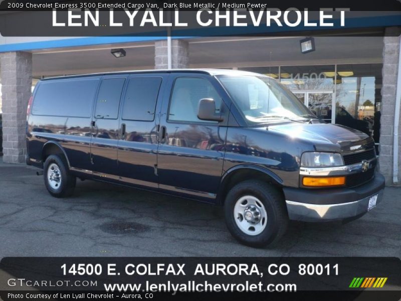 Dark Blue Metallic / Medium Pewter 2009 Chevrolet Express 3500 Extended Cargo Van