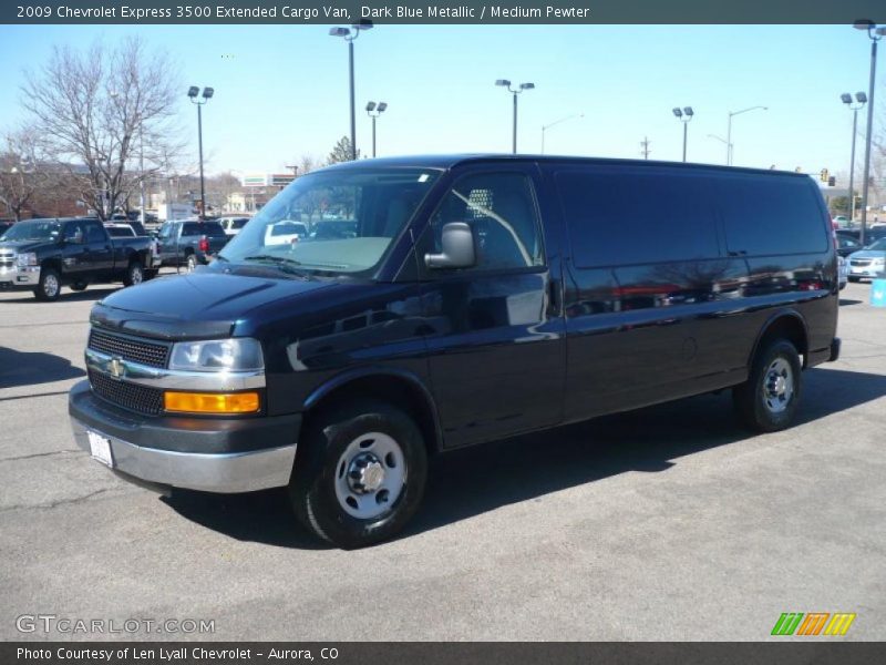 Dark Blue Metallic / Medium Pewter 2009 Chevrolet Express 3500 Extended Cargo Van