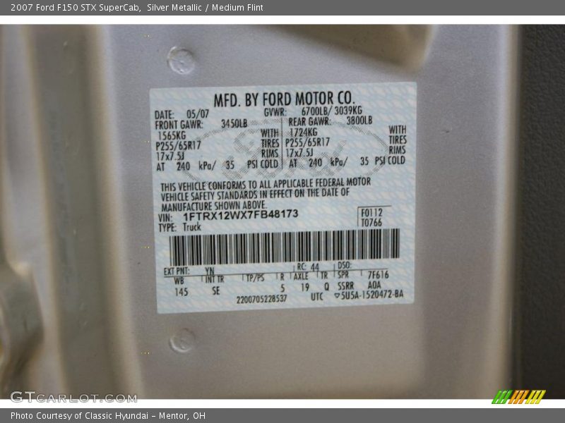 Silver Metallic / Medium Flint 2007 Ford F150 STX SuperCab