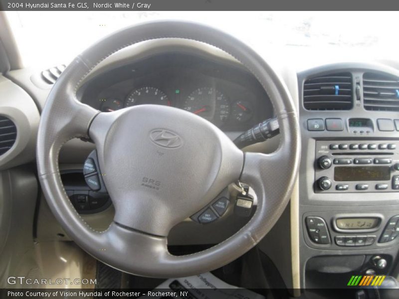 Nordic White / Gray 2004 Hyundai Santa Fe GLS