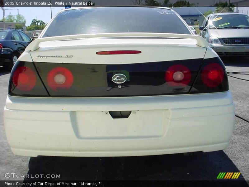 White / Neutral Beige 2005 Chevrolet Impala LS