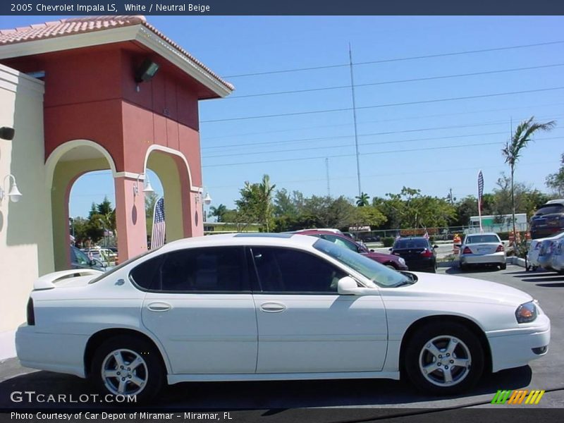 White / Neutral Beige 2005 Chevrolet Impala LS