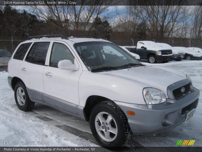 Nordic White / Gray 2004 Hyundai Santa Fe GLS