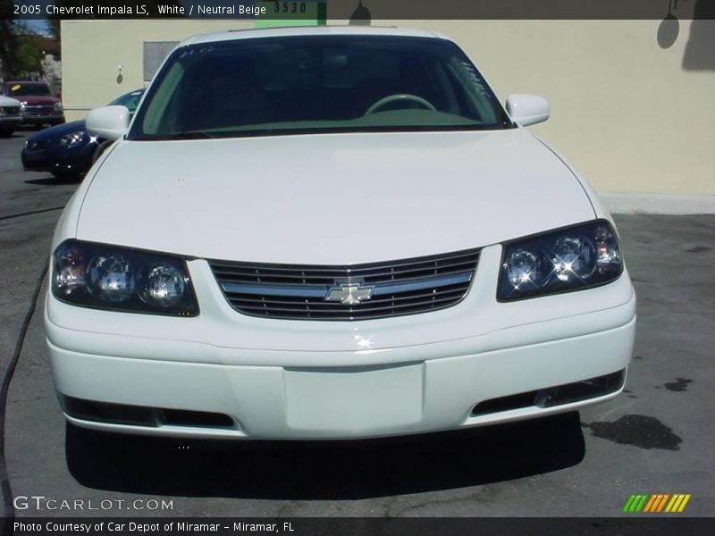 White / Neutral Beige 2005 Chevrolet Impala LS