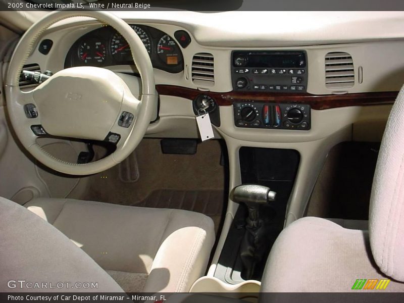 White / Neutral Beige 2005 Chevrolet Impala LS