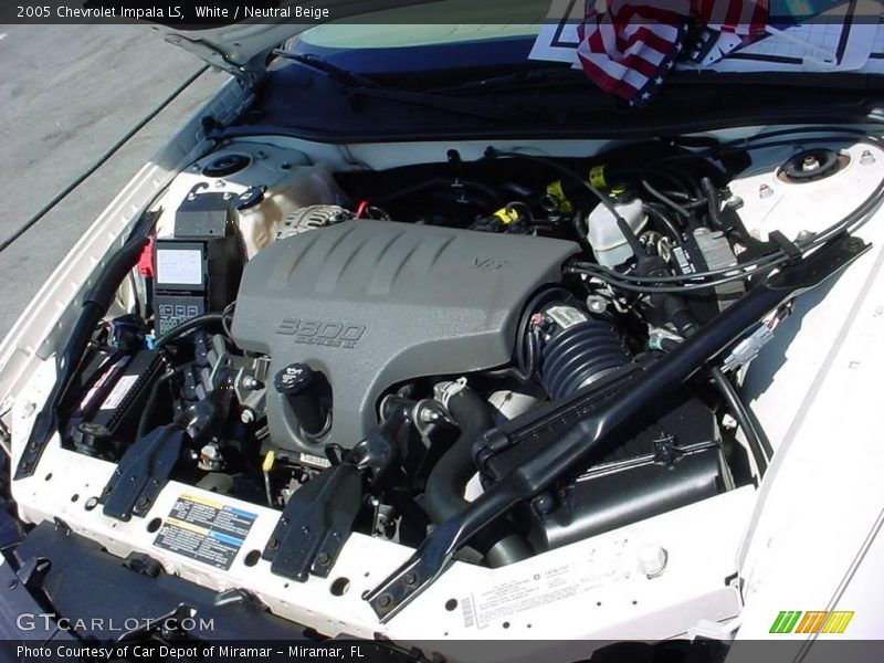 White / Neutral Beige 2005 Chevrolet Impala LS