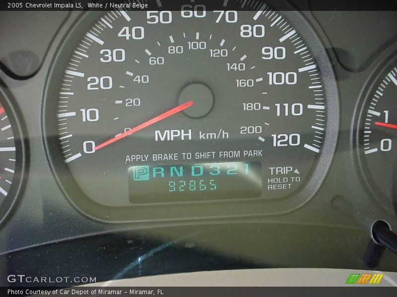 White / Neutral Beige 2005 Chevrolet Impala LS