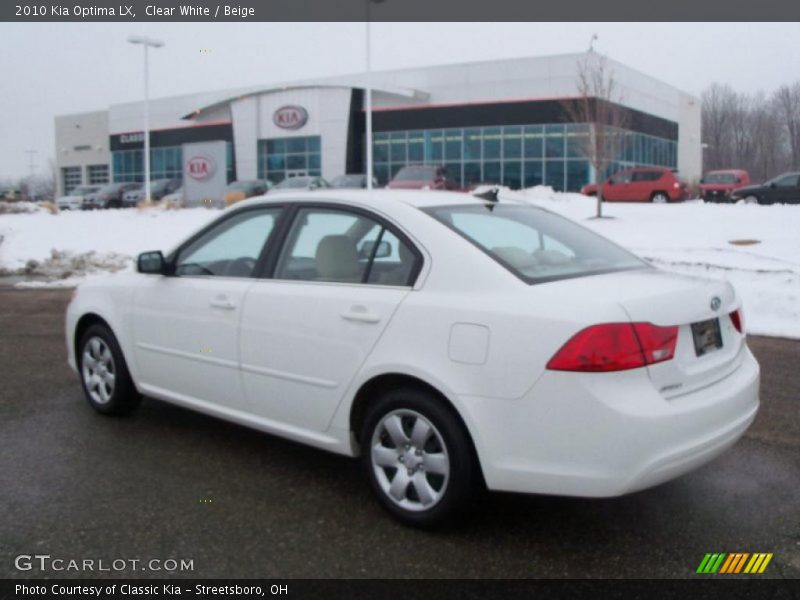 Clear White / Beige 2010 Kia Optima LX