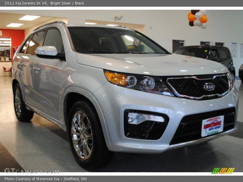 Bright Silver / Black 2011 Kia Sorento SX V6