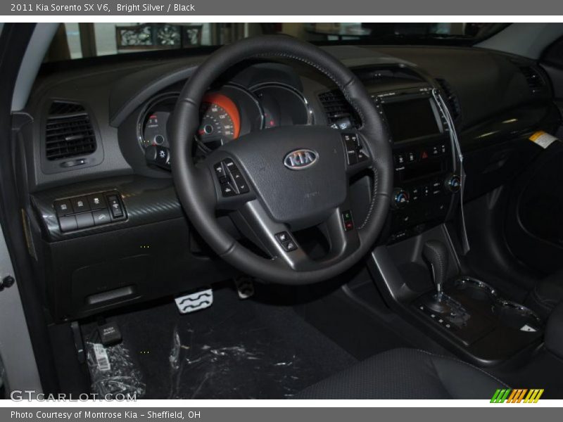 Bright Silver / Black 2011 Kia Sorento SX V6