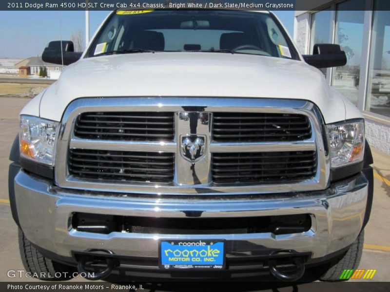 Bright White / Dark Slate/Medium Graystone 2011 Dodge Ram 4500 HD SLT Crew Cab 4x4 Chassis