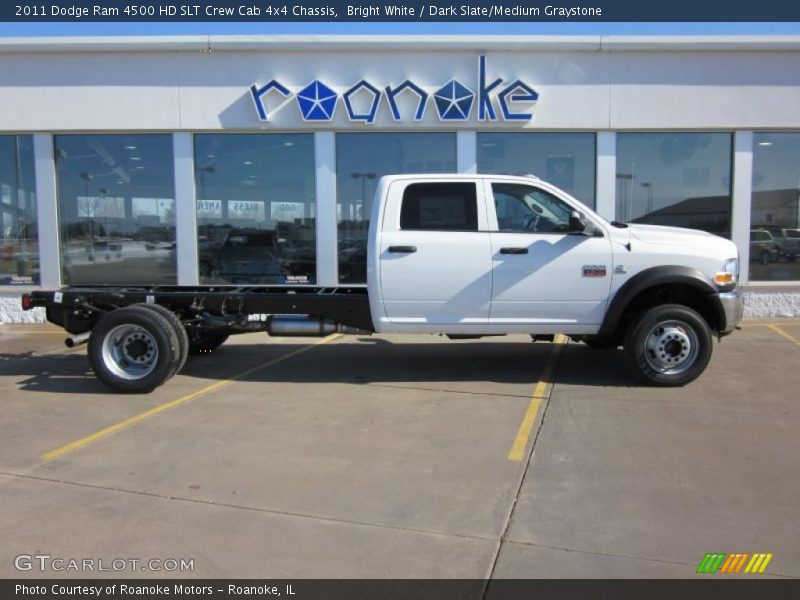 Bright White / Dark Slate/Medium Graystone 2011 Dodge Ram 4500 HD SLT Crew Cab 4x4 Chassis