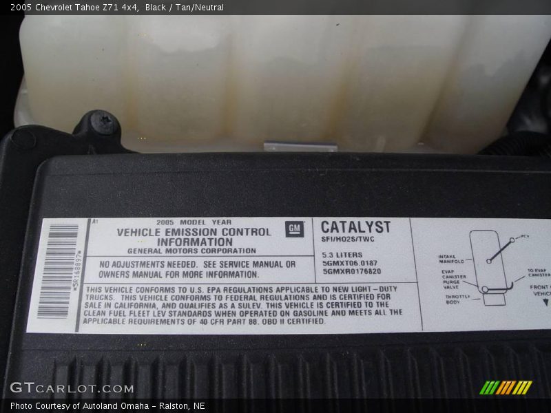 Black / Tan/Neutral 2005 Chevrolet Tahoe Z71 4x4