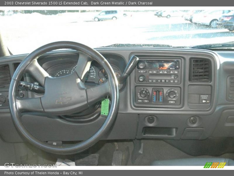 Dark Green Metallic / Dark Charcoal 2003 Chevrolet Silverado 1500 LS Extended Cab