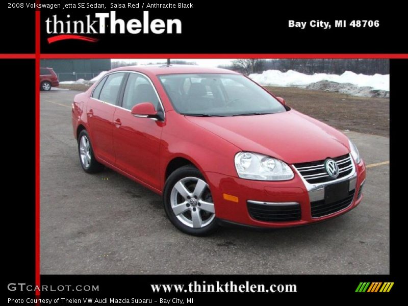 Salsa Red / Anthracite Black 2008 Volkswagen Jetta SE Sedan