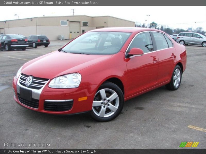 Salsa Red / Anthracite Black 2008 Volkswagen Jetta SE Sedan