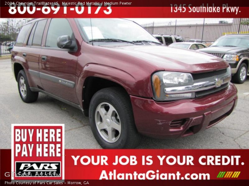 Majestic Red Metallic / Medium Pewter 2004 Chevrolet TrailBlazer LS