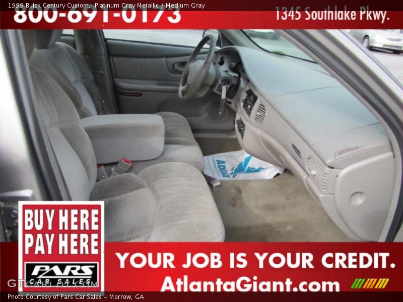 Platinum Gray Metallic / Medium Gray 1999 Buick Century Custom