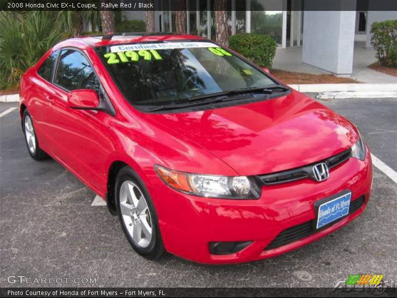 Rallye Red / Black 2008 Honda Civic EX-L Coupe