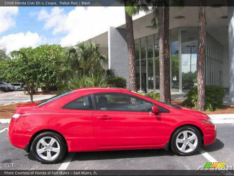 Rallye Red / Black 2008 Honda Civic EX-L Coupe