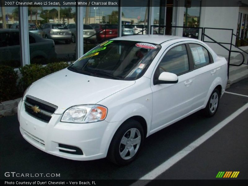 Summit White / Charcoal Black 2007 Chevrolet Aveo LS Sedan