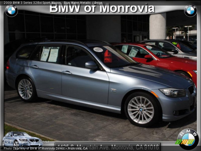 Blue Water Metallic / Beige 2009 BMW 3 Series 328xi Sport Wagon