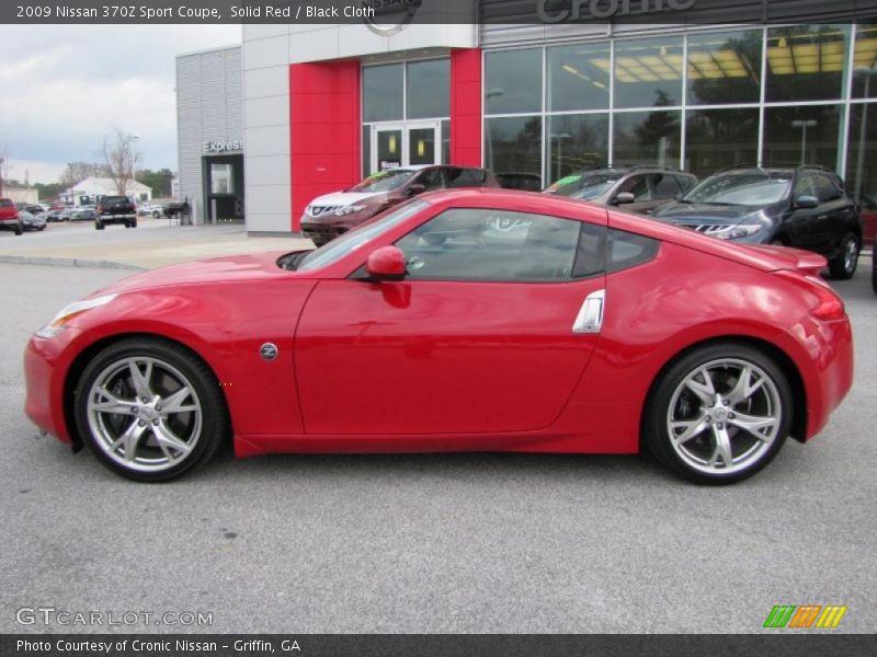 Solid Red / Black Cloth 2009 Nissan 370Z Sport Coupe
