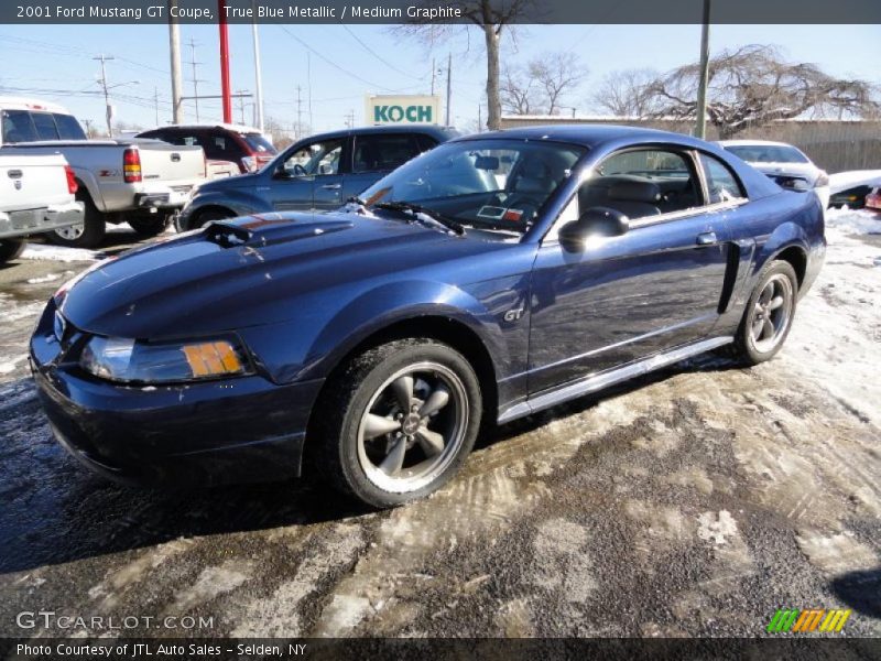 True Blue Metallic / Medium Graphite 2001 Ford Mustang GT Coupe