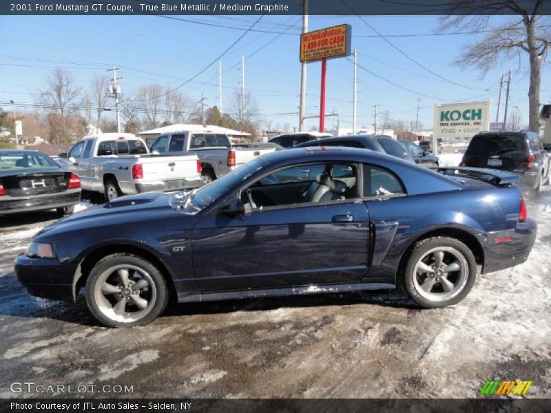 True Blue Metallic / Medium Graphite 2001 Ford Mustang GT Coupe