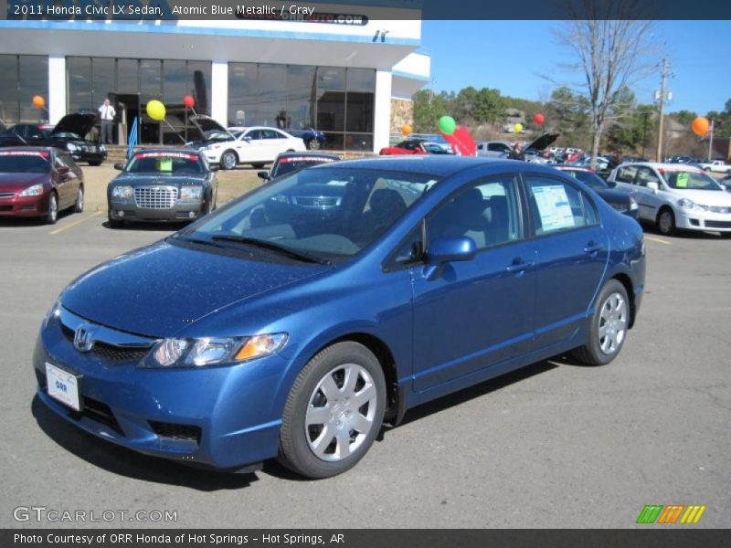 Atomic Blue Metallic / Gray 2011 Honda Civic LX Sedan