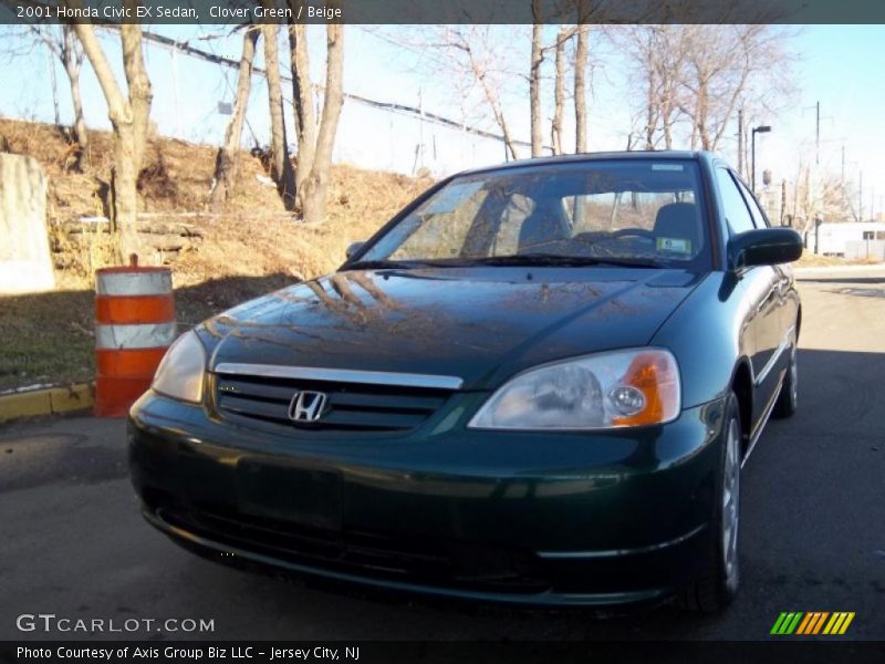 Clover Green / Beige 2001 Honda Civic EX Sedan