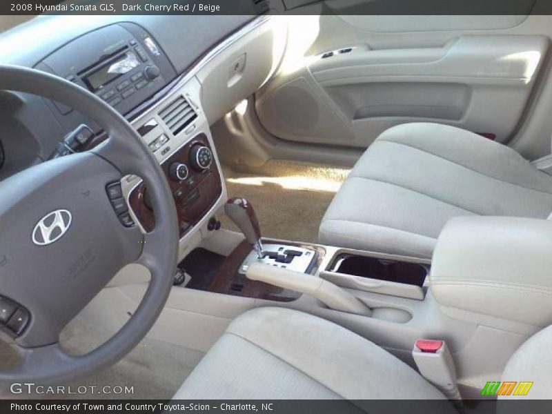 Dark Cherry Red / Beige 2008 Hyundai Sonata GLS