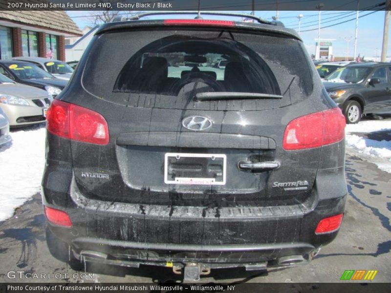 Ebony Black / Black 2007 Hyundai Santa Fe Limited 4WD