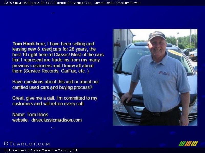 Summit White / Medium Pewter 2010 Chevrolet Express LT 3500 Extended Passenger Van