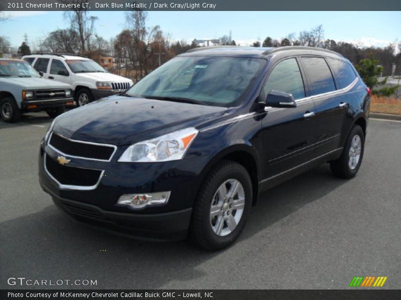 Dark Blue Metallic / Dark Gray/Light Gray 2011 Chevrolet Traverse LT