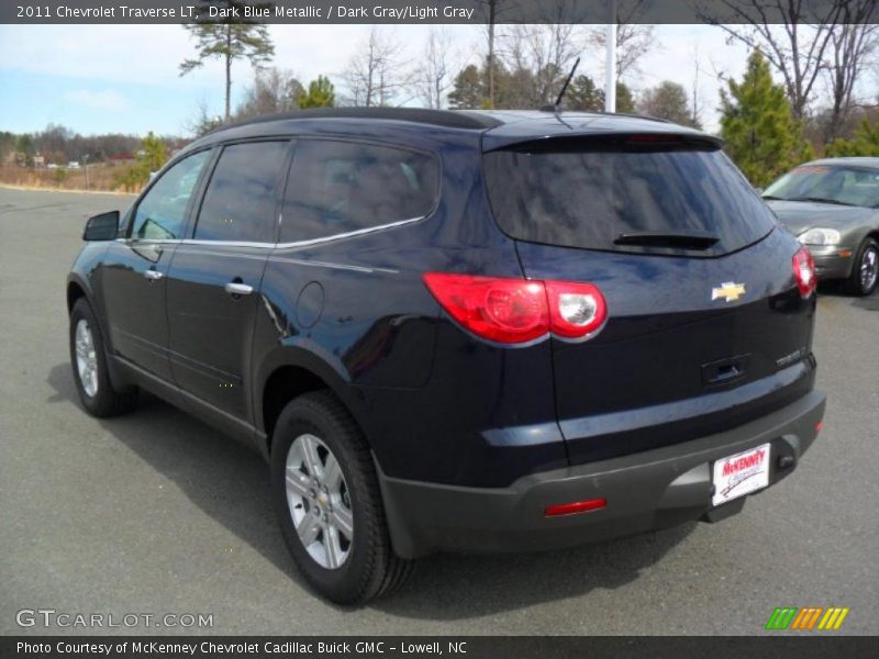 Dark Blue Metallic / Dark Gray/Light Gray 2011 Chevrolet Traverse LT