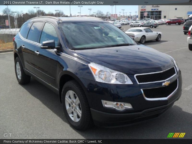 Dark Blue Metallic / Dark Gray/Light Gray 2011 Chevrolet Traverse LT