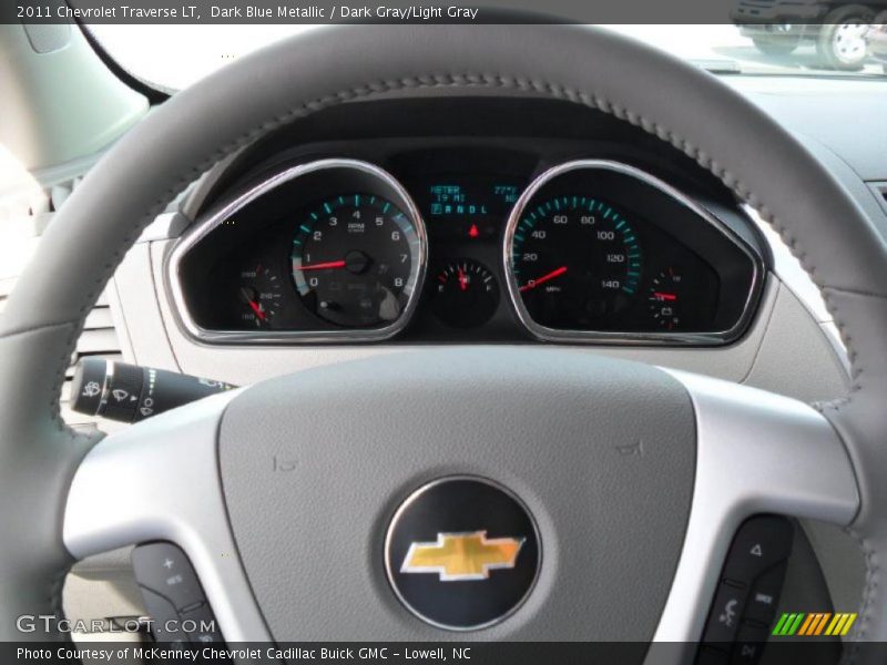 Dark Blue Metallic / Dark Gray/Light Gray 2011 Chevrolet Traverse LT
