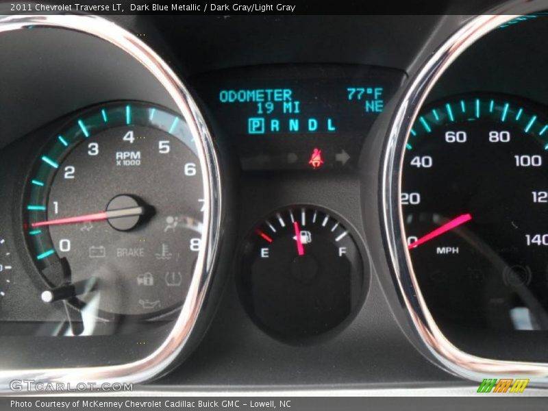 Dark Blue Metallic / Dark Gray/Light Gray 2011 Chevrolet Traverse LT