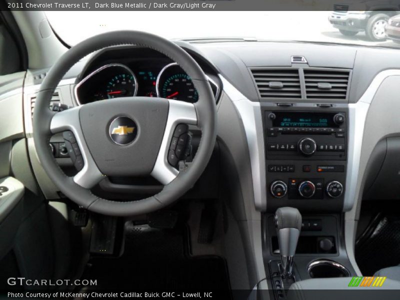 Dark Blue Metallic / Dark Gray/Light Gray 2011 Chevrolet Traverse LT