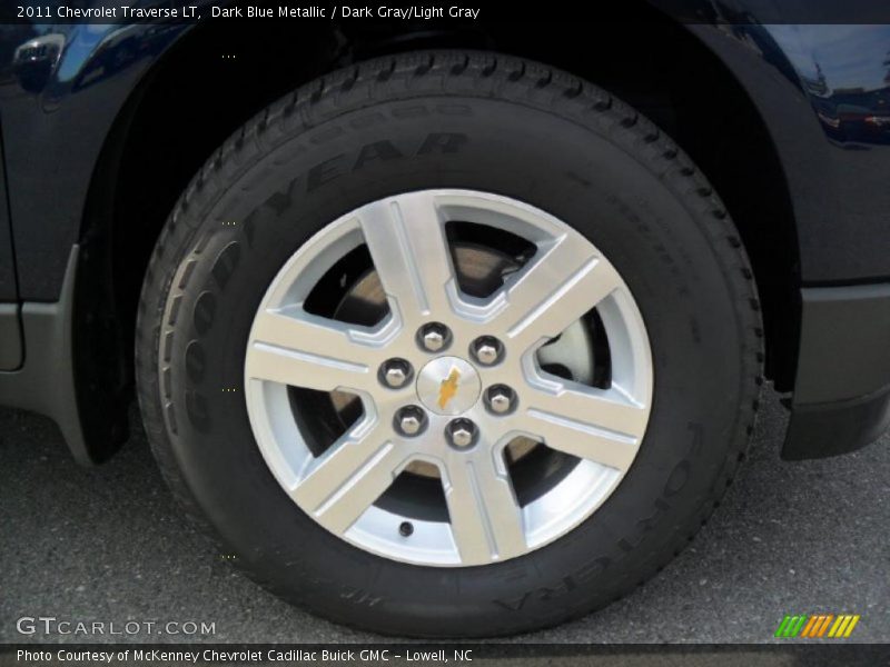 Dark Blue Metallic / Dark Gray/Light Gray 2011 Chevrolet Traverse LT