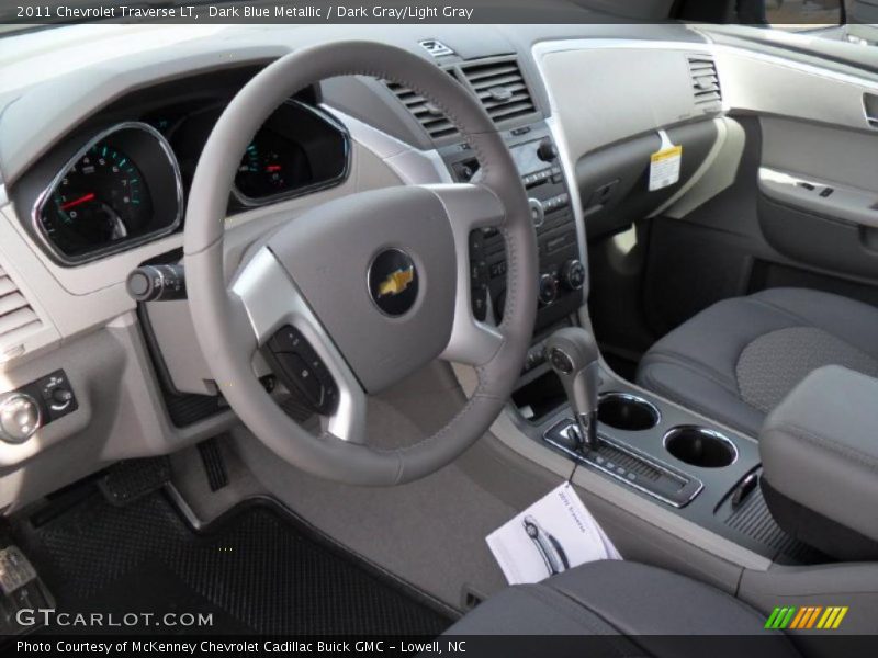 Dark Blue Metallic / Dark Gray/Light Gray 2011 Chevrolet Traverse LT