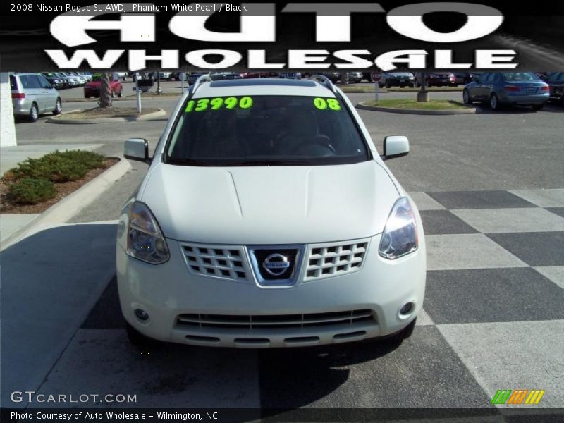 Phantom White Pearl / Black 2008 Nissan Rogue SL AWD